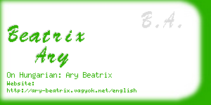 beatrix ary business card